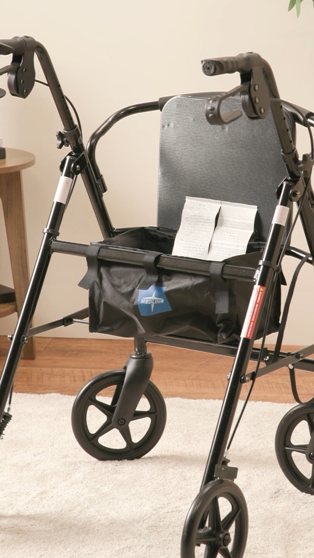 Amazon.com: Medline Aluminum Rollator Walker, Burgundy, 300 lb